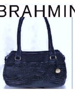 $385 Brahmin Classic Black Goes w Everything Tote Shoulder Bag Purse